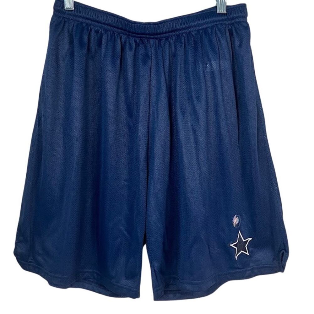 Vintage Dallas Cowboys Practice Shorts Blue Nylon Star Logo Shorts NEW Size XL
